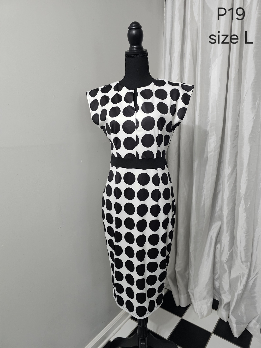 Black and White Polka Dot Pencil Skirt - Classic Women's Skirt